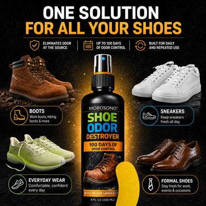 Shoe Odor Eliminator Kit, Deodorizer Spray (Blood Orange, Lemon & Mint)