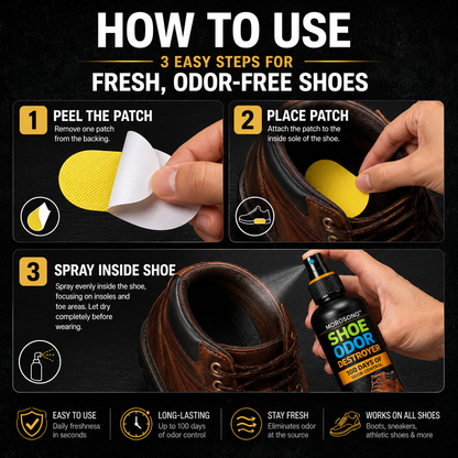 Shoe Odor Eliminator Kit, Deodorizer Spray (Blood Orange, Lemon & Mint)