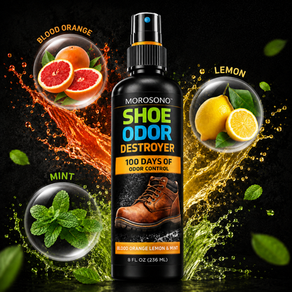 Shoe Odor Eliminator Kit, Deodorizer Spray (Blood Orange, Lemon & Mint)