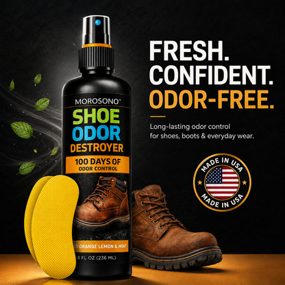 Shoe Odor Eliminator Kit, Deodorizer Spray (Blood Orange, Lemon & Mint)