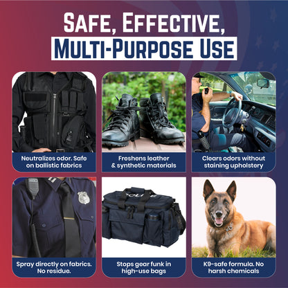MOROSONO Best Vest Police Vest Odor Eliminator Spray, (Clean Linen) 16 oz