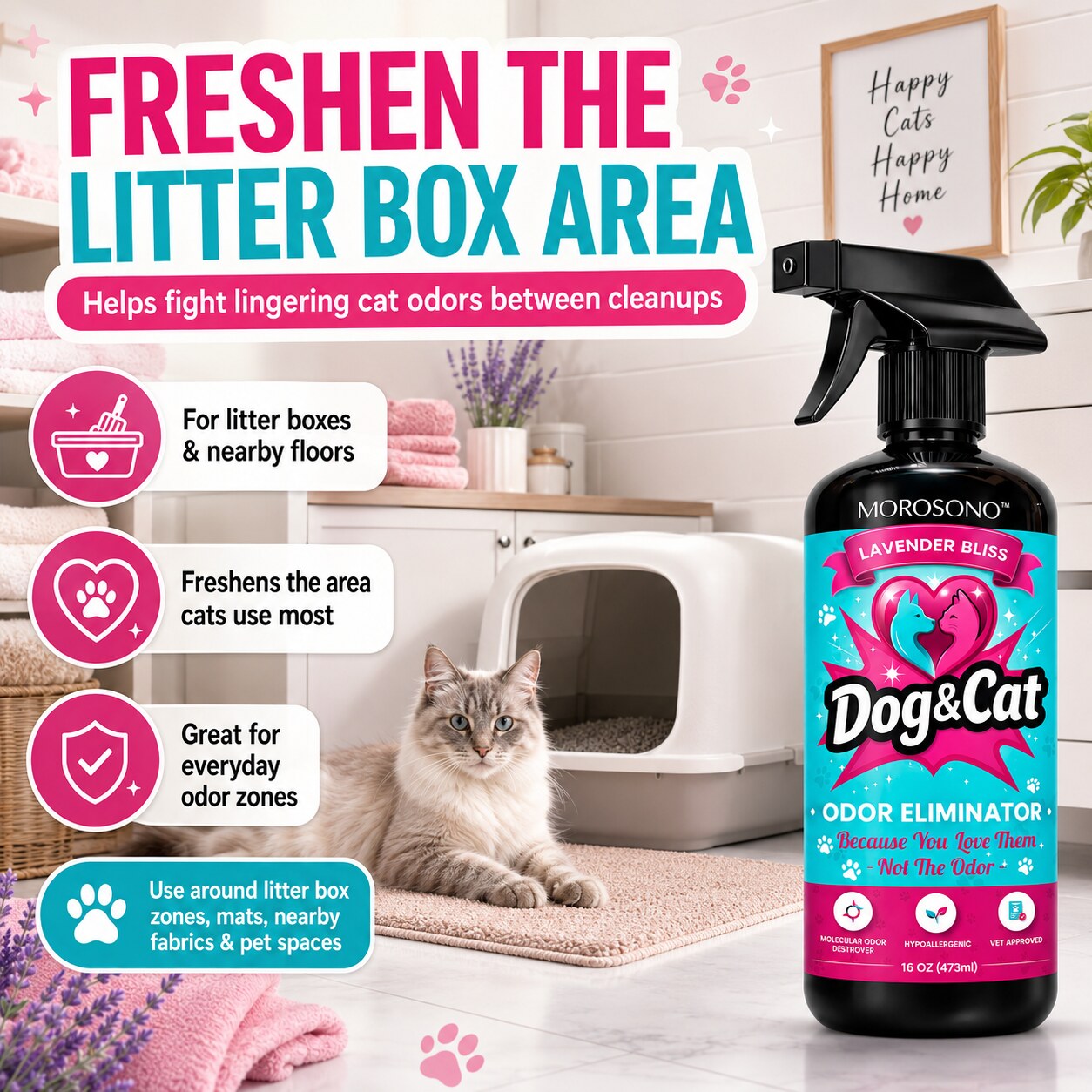 Dog and Cat spray for litter box areas